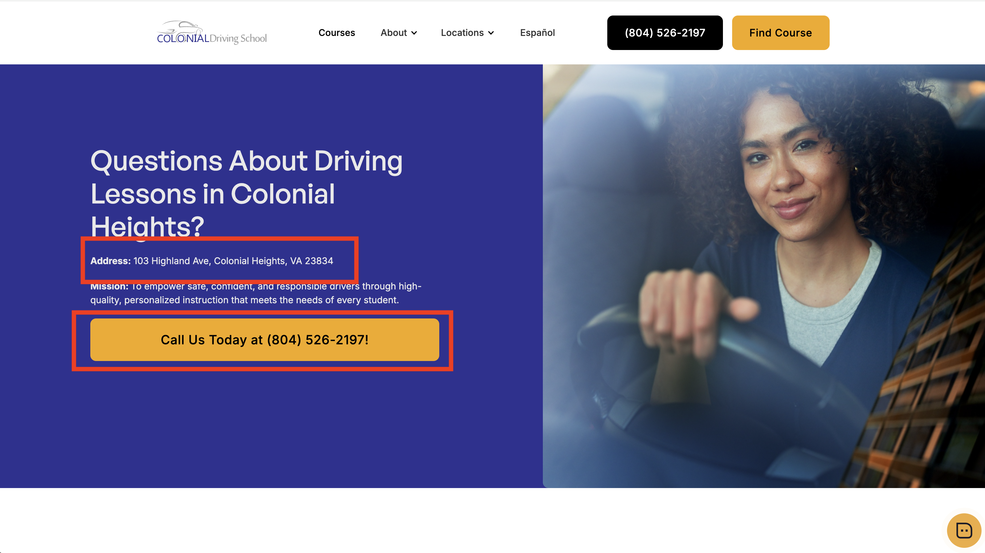 Matching NAP on website